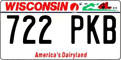 WI license plate 722PKB