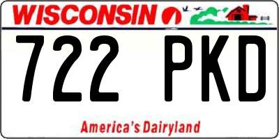 WI license plate 722PKD