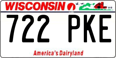 WI license plate 722PKE