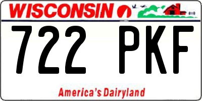 WI license plate 722PKF
