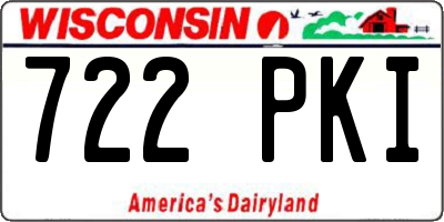 WI license plate 722PKI