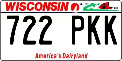 WI license plate 722PKK