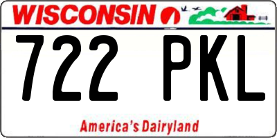 WI license plate 722PKL
