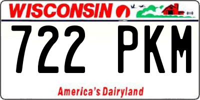 WI license plate 722PKM
