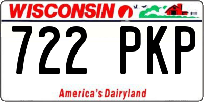 WI license plate 722PKP