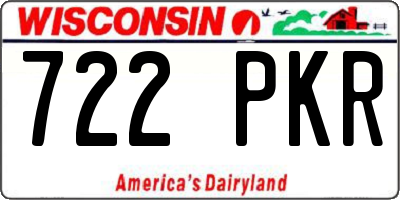WI license plate 722PKR