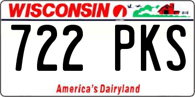 WI license plate 722PKS
