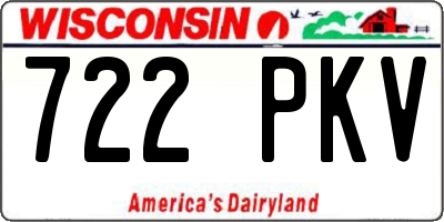 WI license plate 722PKV