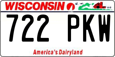 WI license plate 722PKW