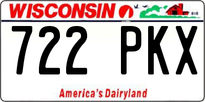WI license plate 722PKX