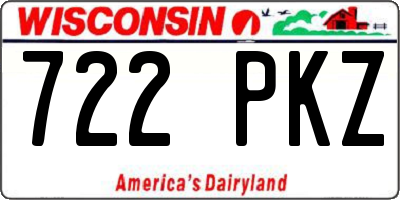 WI license plate 722PKZ