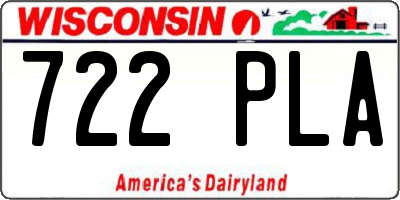 WI license plate 722PLA