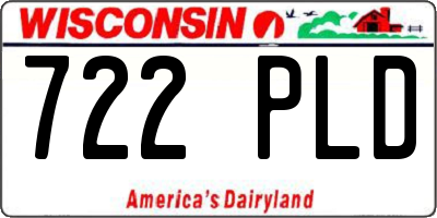 WI license plate 722PLD