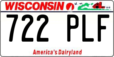 WI license plate 722PLF