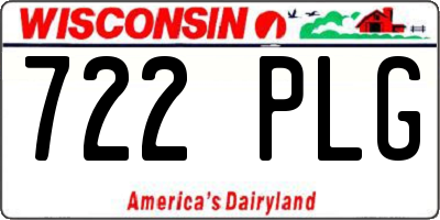 WI license plate 722PLG