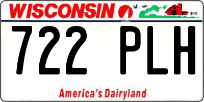 WI license plate 722PLH