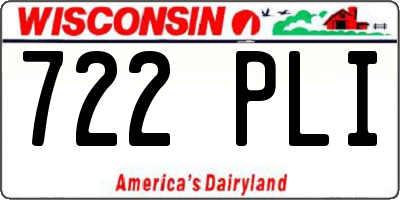 WI license plate 722PLI