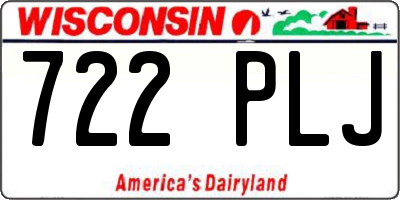 WI license plate 722PLJ