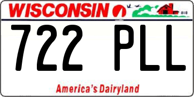 WI license plate 722PLL