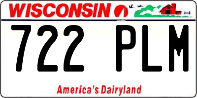 WI license plate 722PLM