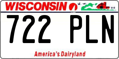 WI license plate 722PLN