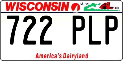 WI license plate 722PLP