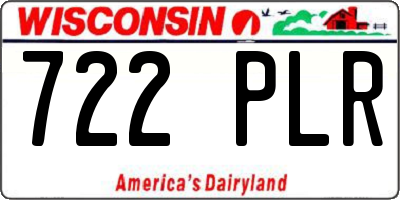 WI license plate 722PLR