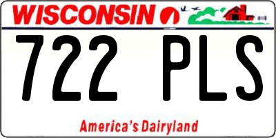 WI license plate 722PLS