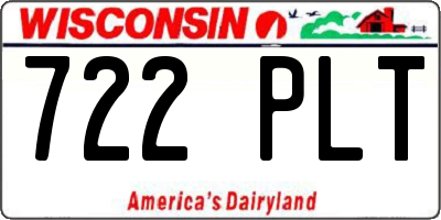 WI license plate 722PLT