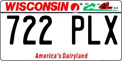 WI license plate 722PLX