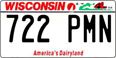 WI license plate 722PMN