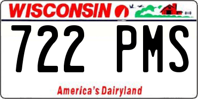 WI license plate 722PMS