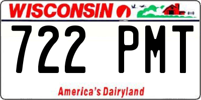 WI license plate 722PMT