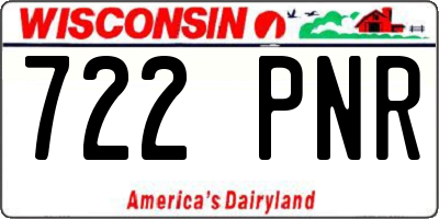 WI license plate 722PNR