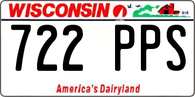WI license plate 722PPS