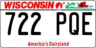 WI license plate 722PQE