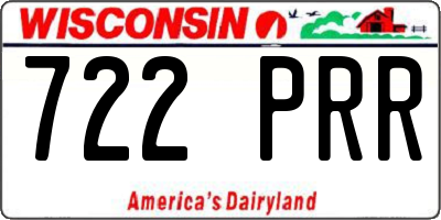 WI license plate 722PRR