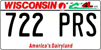 WI license plate 722PRS