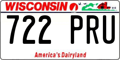 WI license plate 722PRU
