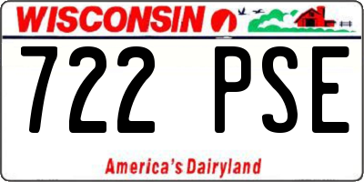 WI license plate 722PSE