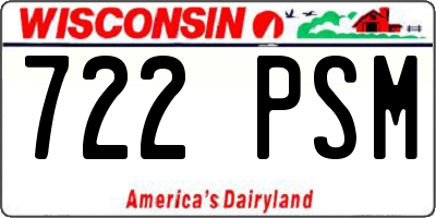WI license plate 722PSM