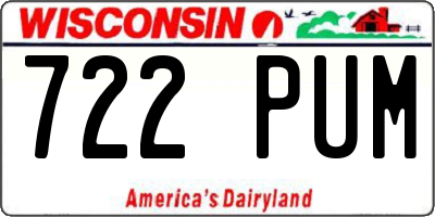 WI license plate 722PUM