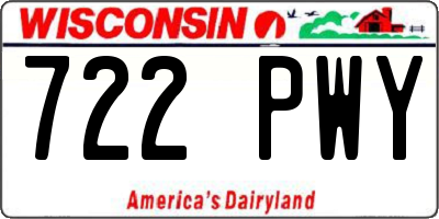WI license plate 722PWY