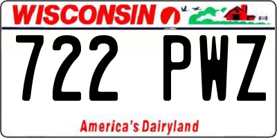 WI license plate 722PWZ
