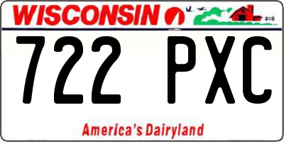 WI license plate 722PXC