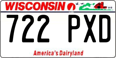 WI license plate 722PXD