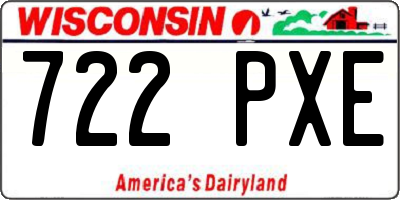 WI license plate 722PXE