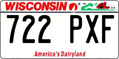 WI license plate 722PXF