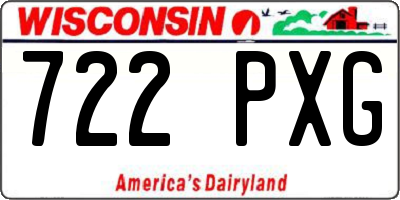 WI license plate 722PXG