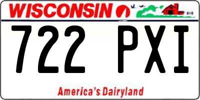 WI license plate 722PXI